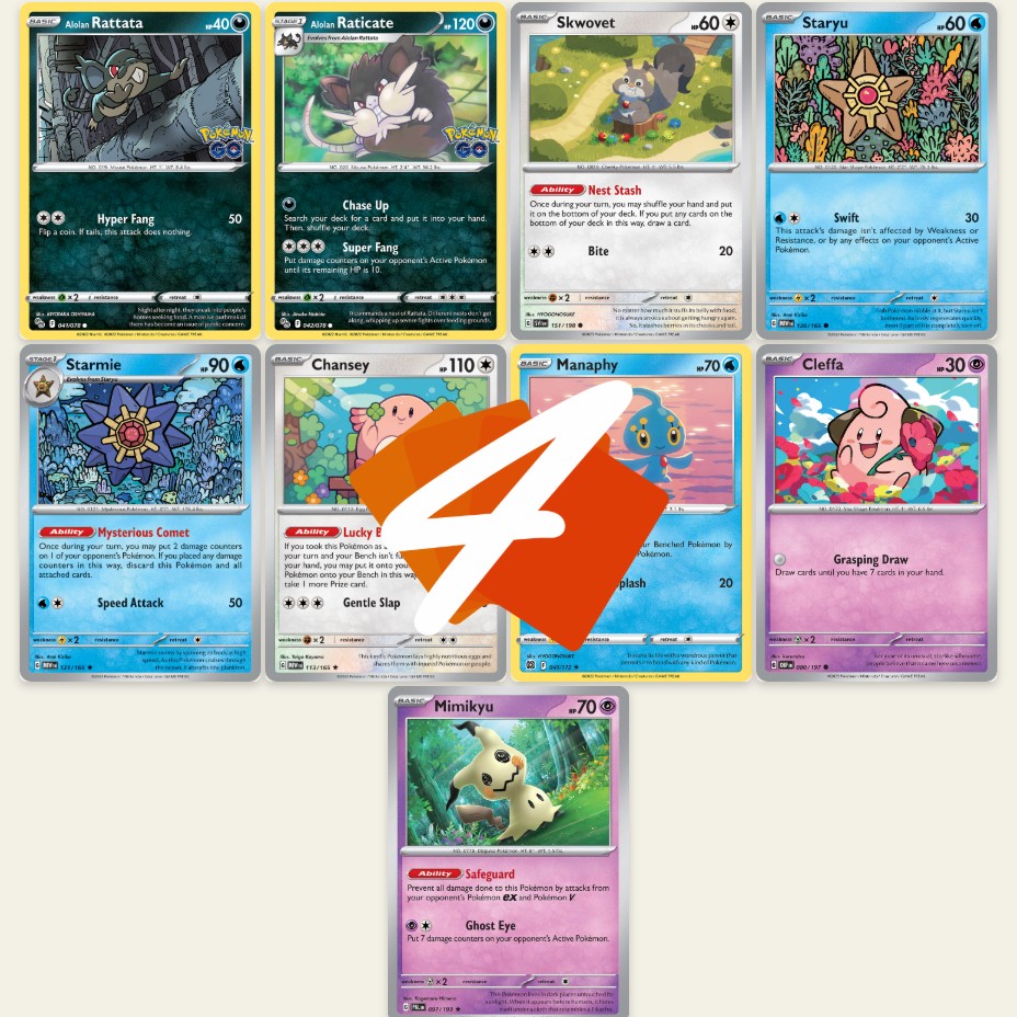 CHANSEY & STARMIE : Take Extra Prizes Easy ! w/ Alolan Raticate ! PTCGL (Pokemon Scarlet Violet 151)